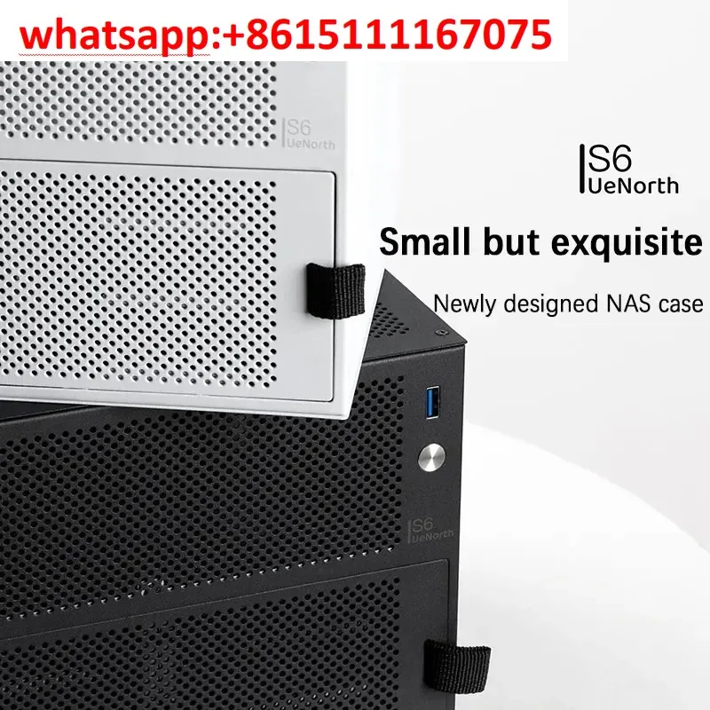 U-ES-6 6 Hard Drive Bay NAS Case, ITX Motherboard Compatible DIY Small Network Storage Server Chassis