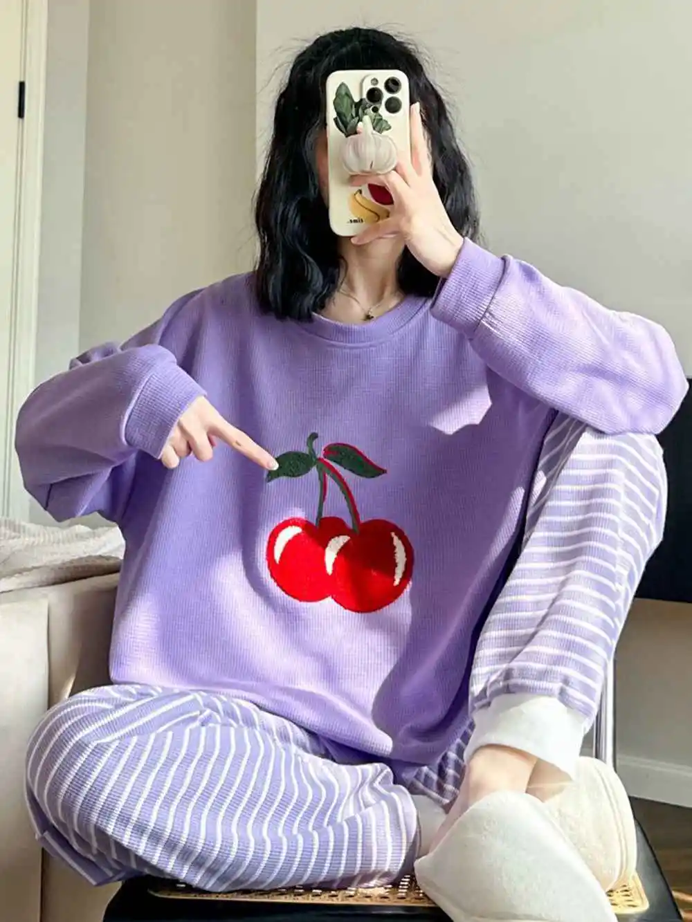 Plus Size 5XL 150kg Autumn Winter Pajamas Set for Women Long Sleeve Tops and Pants Sweet Loose Sleepwear Set Home Clothes