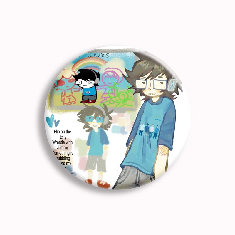 31Style John Egbert Button Pin Creative Cartoon Anime Kawaii spilla Badge Cute Bag accessori Decor Fans Collect Friends Gifts