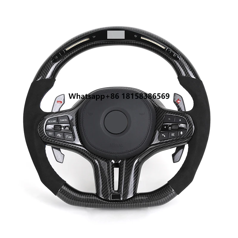 

With LED Display Half Alcantara Carbon Steering Wheel for G20 G21 G30 G31 M2 G87 M3 G80 G81 M4 G42 G82 M5 F90 X3M F97 M340i