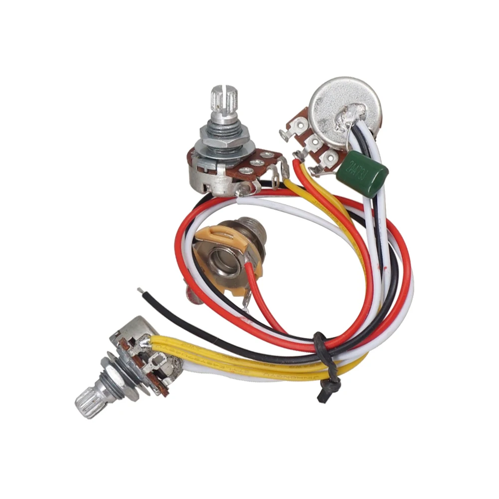 باس الأسلاك الجمعية الغيتار الكهربائي الملحقات لموسيقى الجاز باس الكهربائية باس سلكية مسبقا الأسلاك تسخير مجموعة 500K الأواني #3