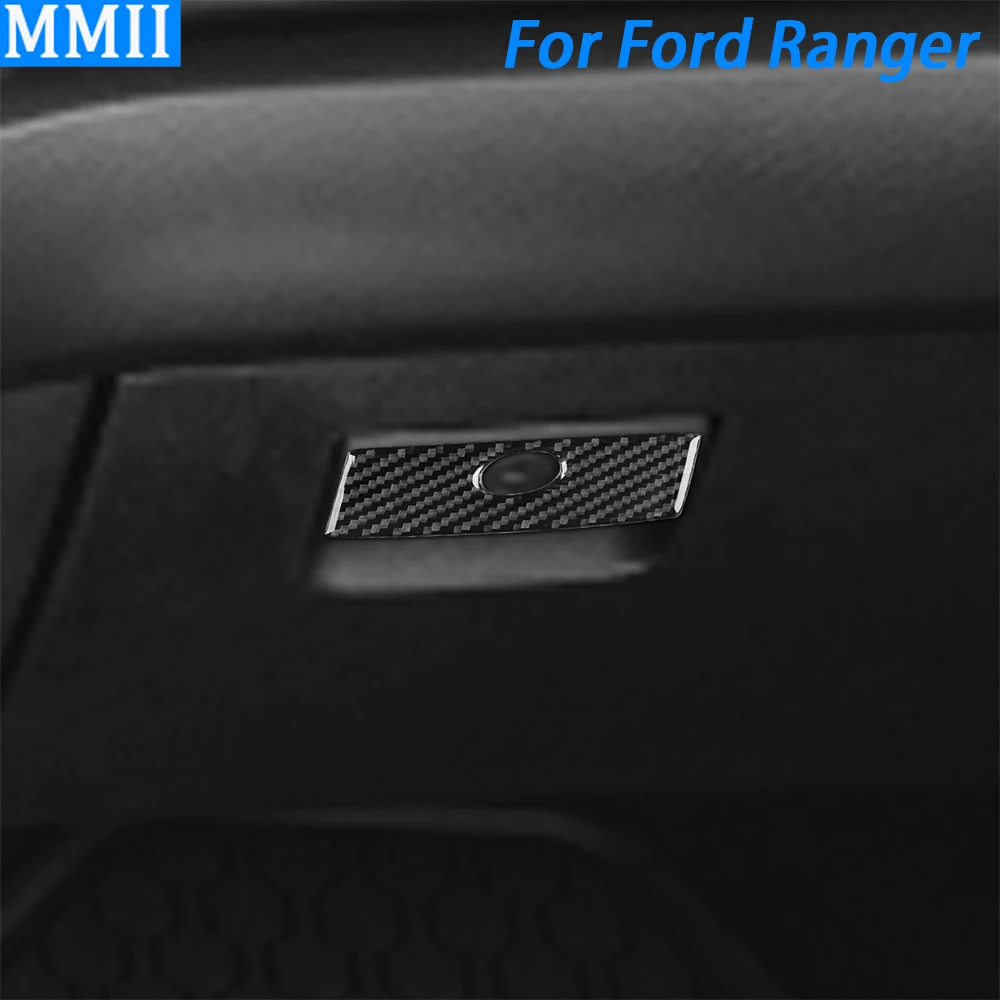 For Ford Ranger Sport 2020 2021 2022 Carbon Fiber Co-Pilot Glove Box Handle Panel Trim Cover Car Interior Accessories Sticker