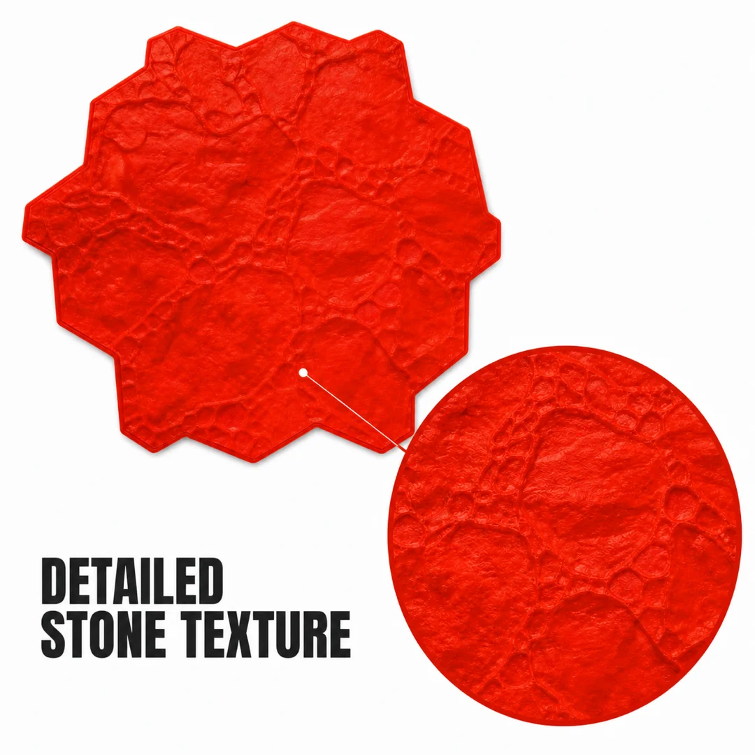 FX-42 Concrete Stamp Mold 880×880mm | Reusable Random Stone Pattern Mat for Driveway Patio Walkway