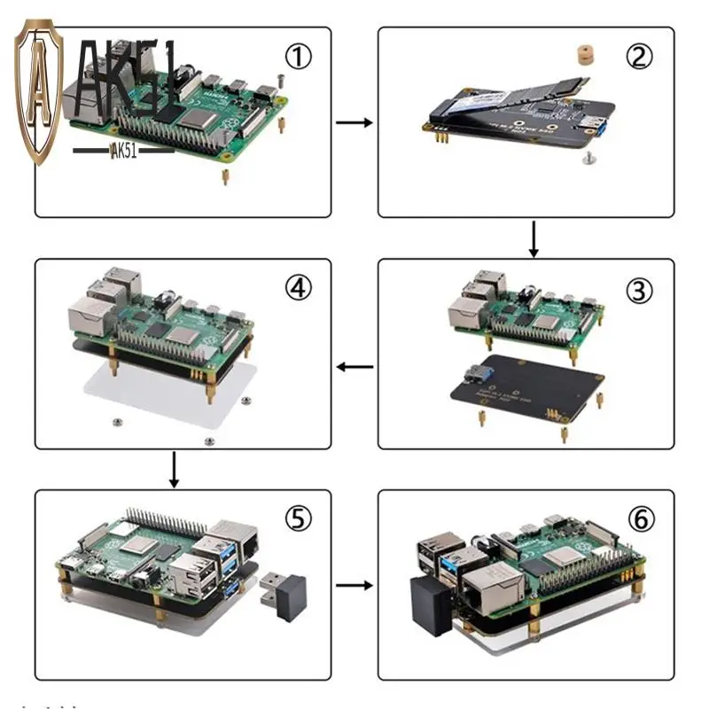 

AK51-For Raspberry Pi 4 M.2 NVME SSD Adapter Board Expansion Board