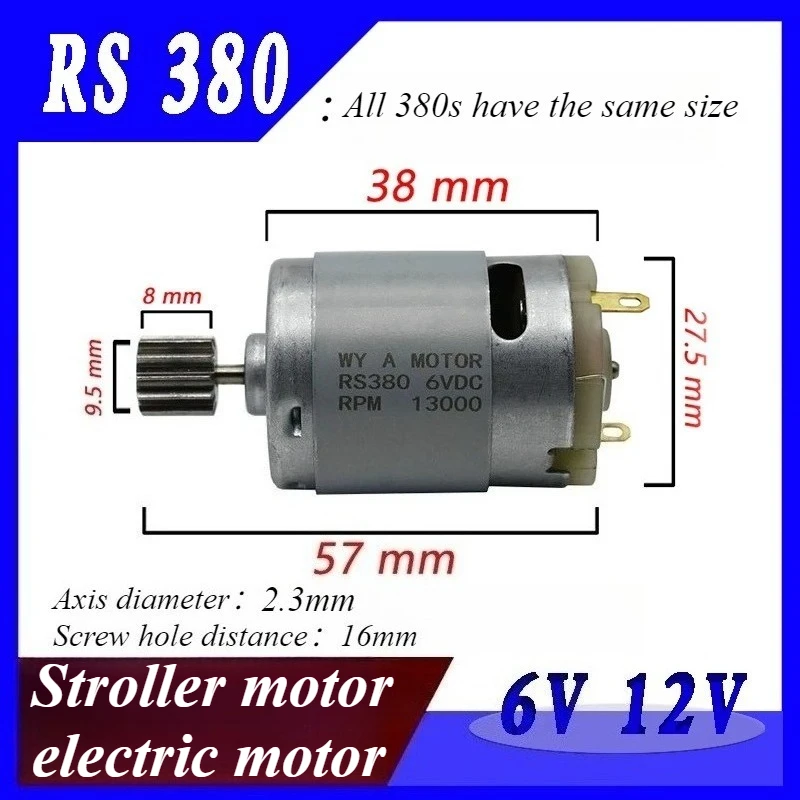 RS380 12V 15000RPM RS390 6V18000RPM RS550 12V16000RPM  Equipped with metal gears High Speed Electric Motor For Toy Car