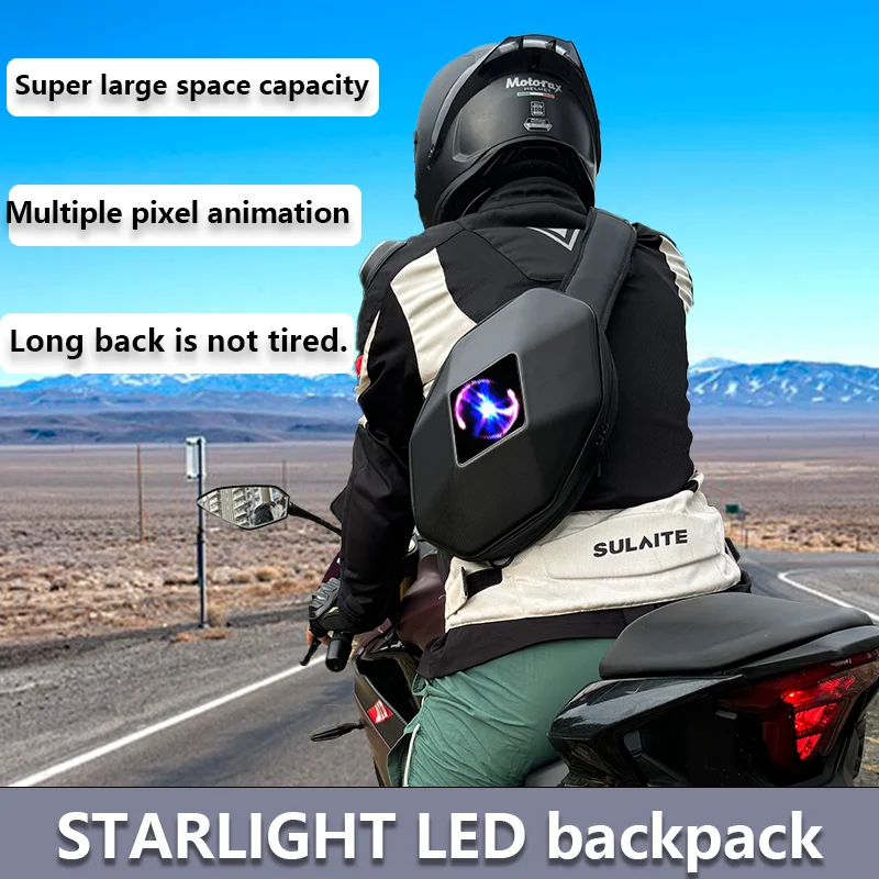 New men and women cool LED backpack motorcycle bag computer bag large capacity shoulder bag