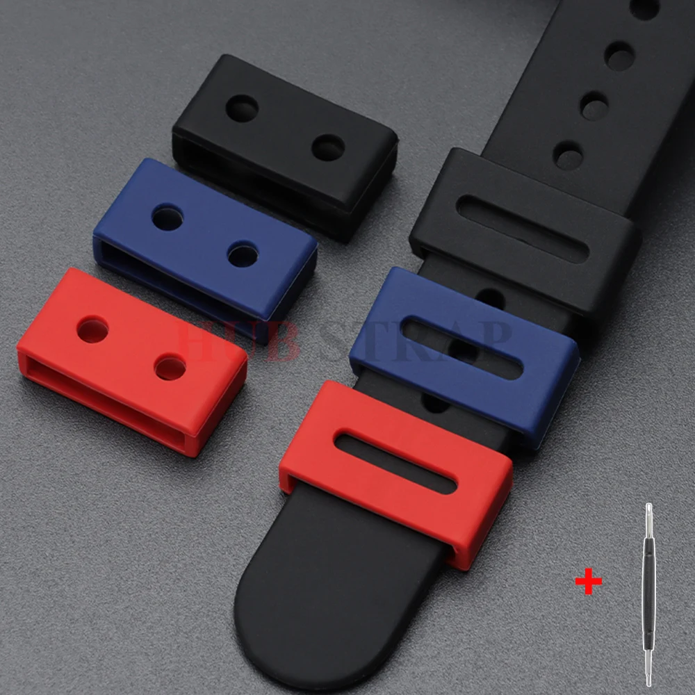 Rubber Ring Watch Strap Loops Silicone for Casio Watchband Keeper Holder Retainer Movable Watch Ring Circle Watch Accessories