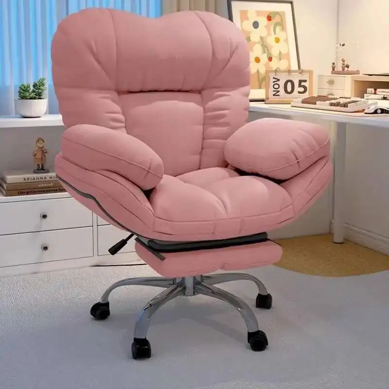 

Wheels Relaxing Reading Velvet Footrest Chair Office Cheap Comfortable Luxury Office Chair Ergonomic Muebles Trendy Furniture