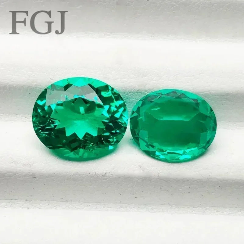 

Top Quality Lab Grown Columbia Emeralds Oval Shape Stone VVS1 For Diy Jewelry Pendant Making Material Selectable AGL Certificate