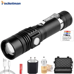 Ultra Bright LED Flashlight Tactical Flashlighs 18650 Rechargeable Flashlight Waterproof Torch for Camping Hunting Adventure