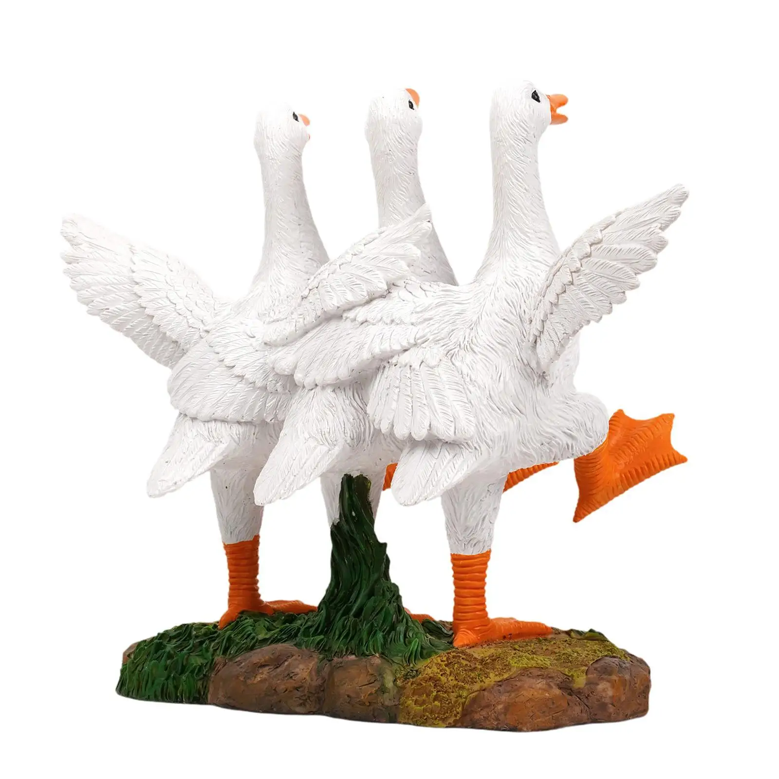 

Three Duck Welcome Sign Duck Statue Gifts Tabletop Ornament Decoration for Business Crafts Animal Figurine Resin Sculpture