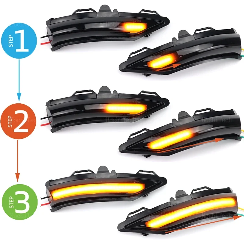 مصباح إشارة انعطاف ديناميكي LED مدخن ، مرآة جانبية ضوء وامض لفورد فييستا ST Line MK8 Puma Crossover ST-1.8 #6