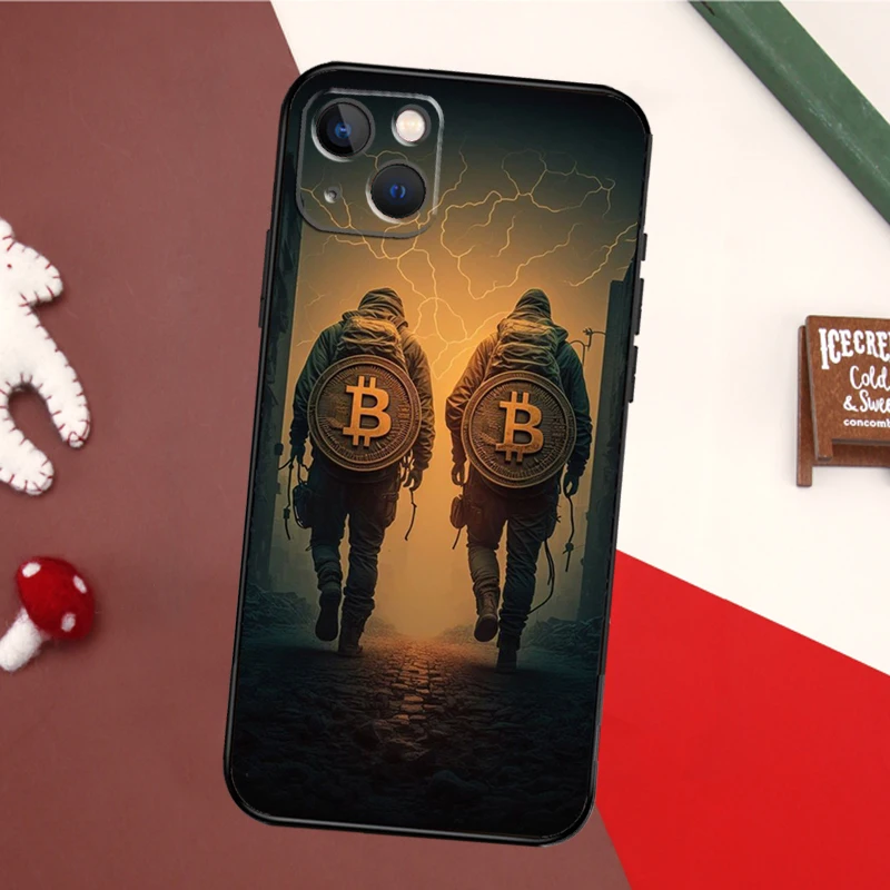 Crypto Currency Bitcoin BTC Phone Case For iPhone 16 15 11 12 13 14 Pro Max X XR XS Max 6 14 Plus Soft Cover