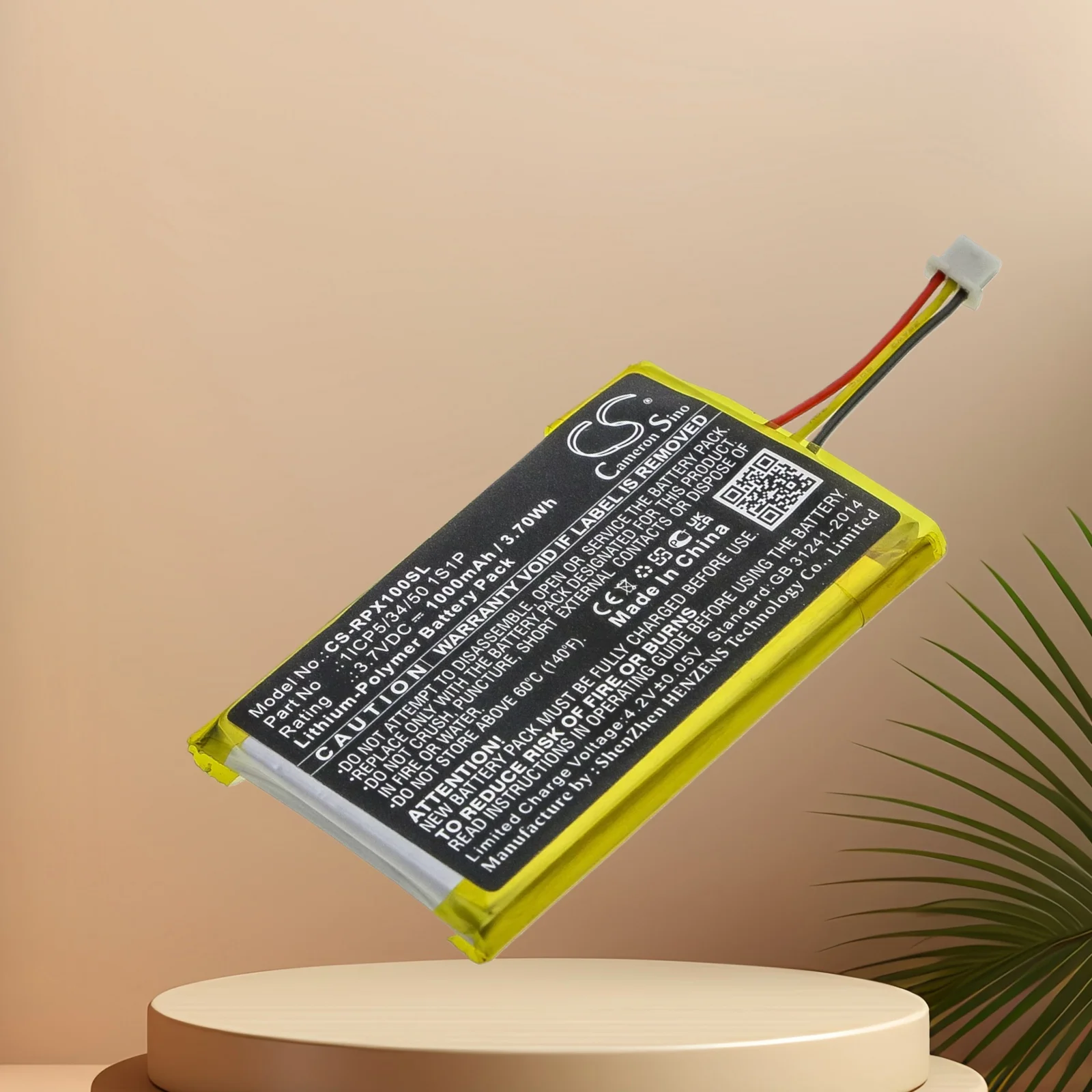 

Cameron Sino 1000mAh Battery For Razer OPUS X 1ICP5/34/50 1S1P