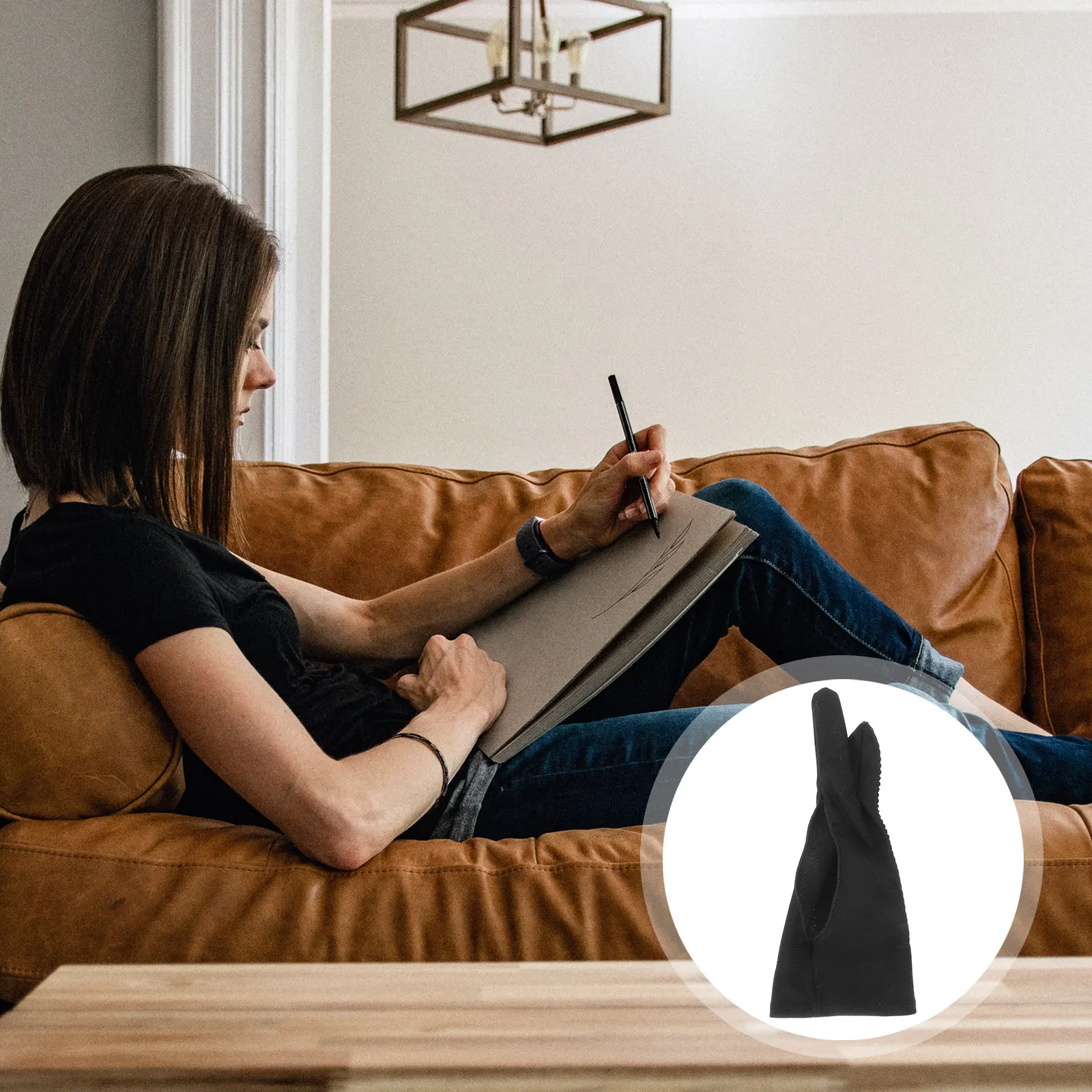 

Перчатка для рисования на 2 пальца для художников и дизайнеров: для цифровых планшетов, скетчинга, рисования, с защитой от разводов, дышащая, для точного контроля