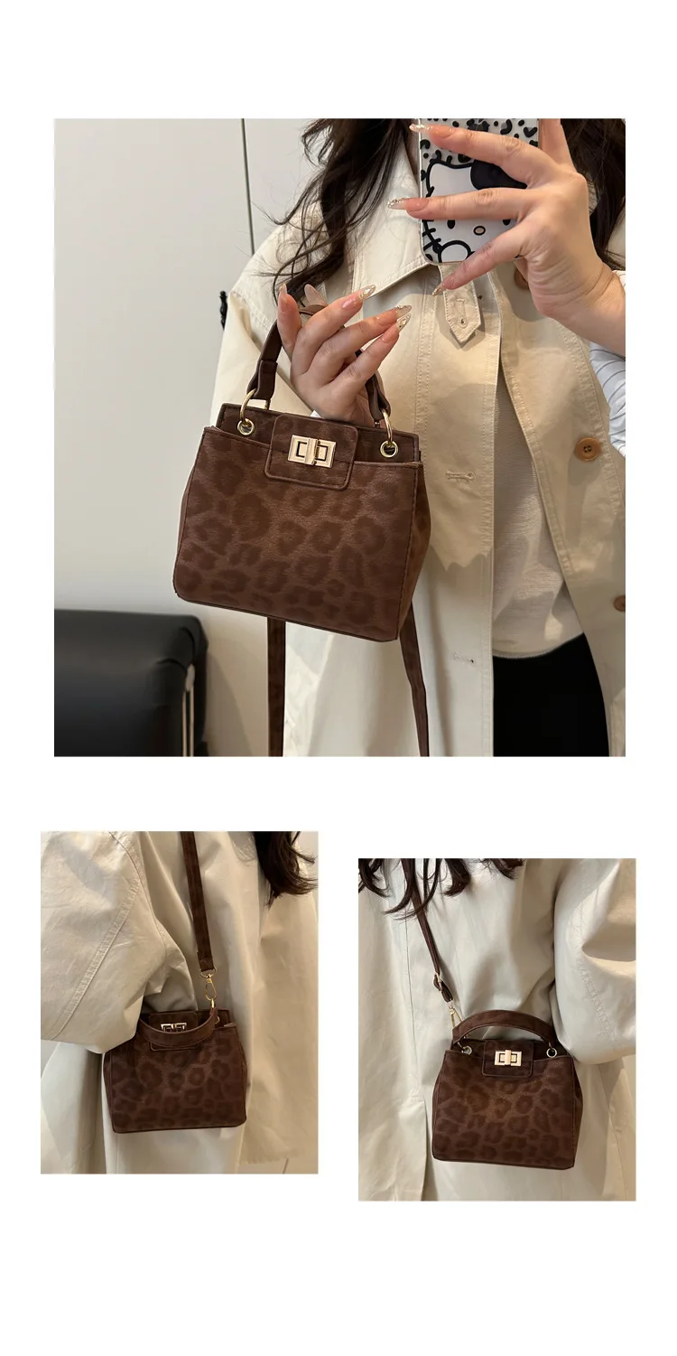 Schicke Bankett-Umhängetasche mit Leopardenmuster, stilvolle Damen-Einkaufstasche, Retro-Schloss-Handtasche, Schulter- und Unterarmtasche für den täglichen Gebrauch von Frauen – Detail 11