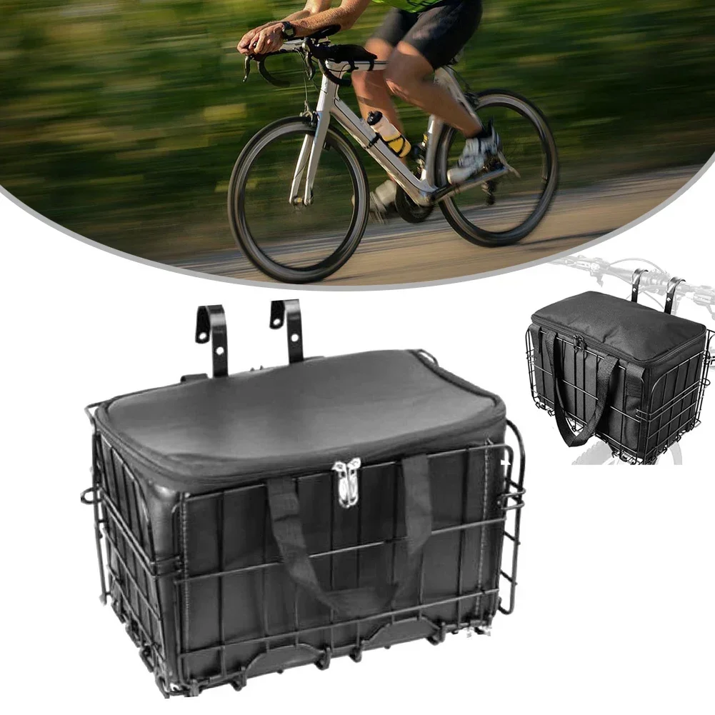 Mountain Bike Folding Hanging Basket Bicycle Basket Basket Front And Rear Trailer Basket With Removable Liner Bag Cycling Parts