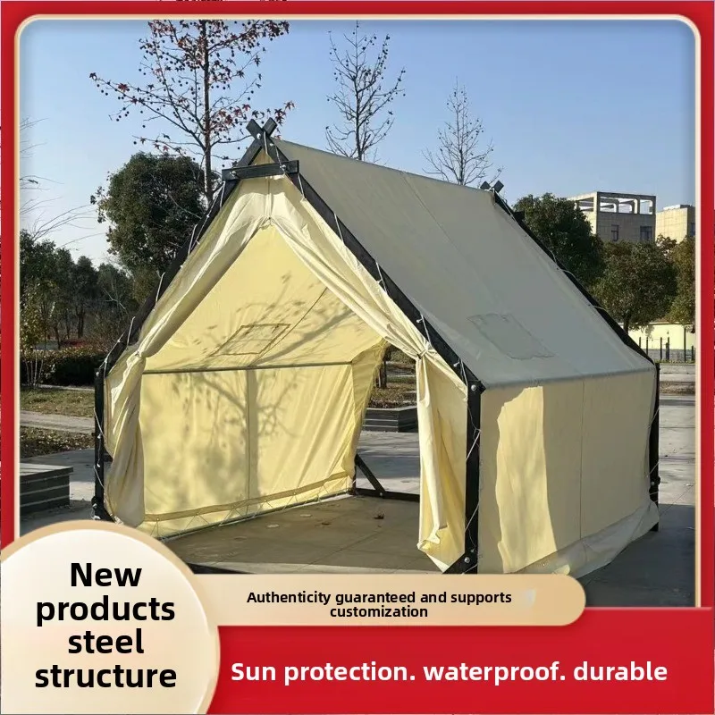 Outdoor Internet celebrity triangle tent custom hot pot catering barbecue rooftop B & B sailing rain scenic camping tent