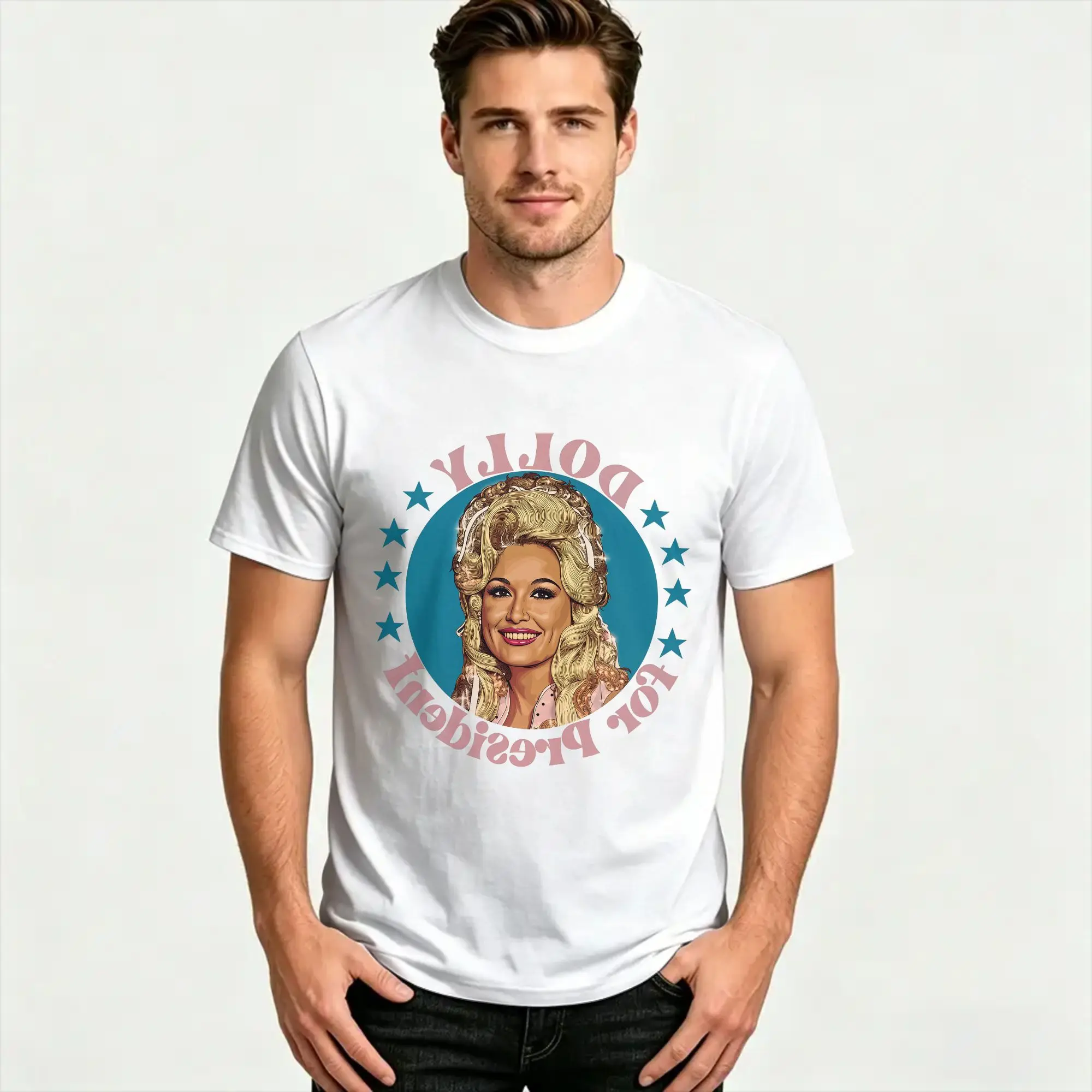 Dolly Parton T Shirt Summer  Classic T-Shirts 100% Cotton Trendy Cool Tshirt For Men's Casual Tees