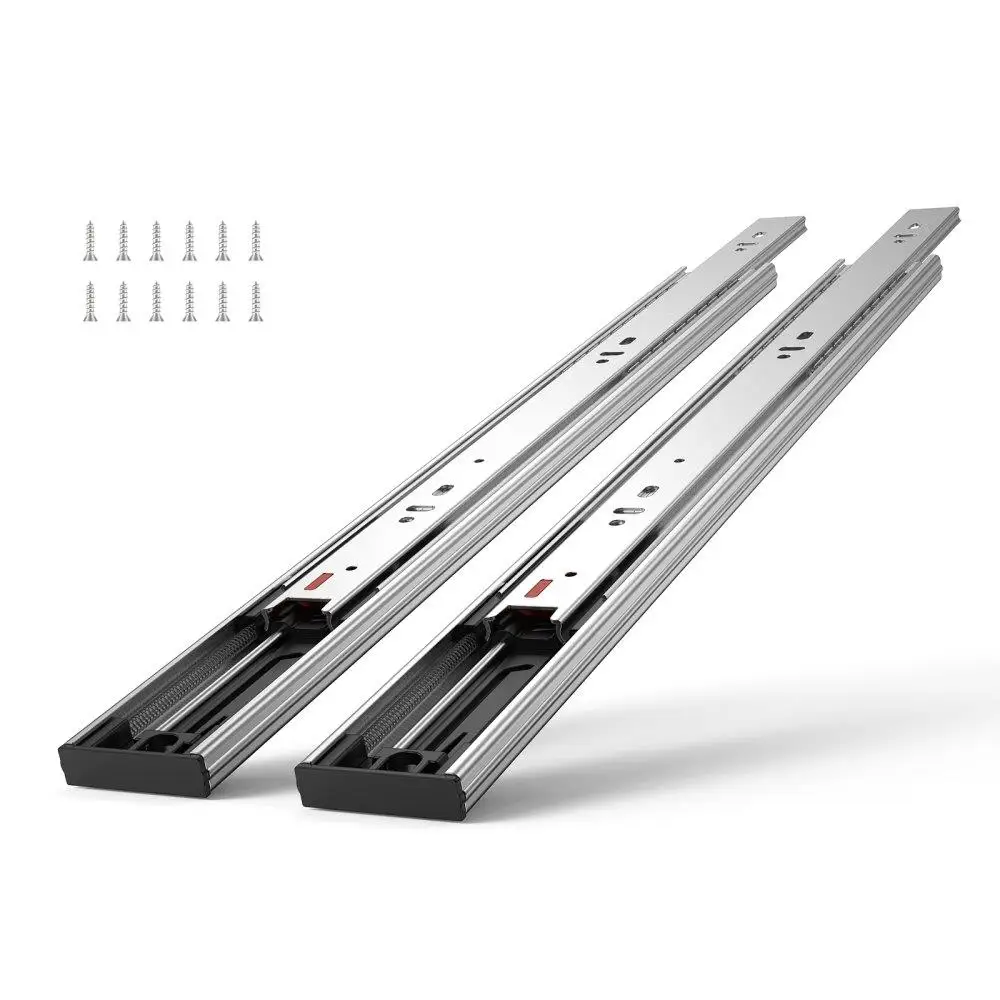 

Heavy Duty 20 Inch Drawer Slides Side Mount Full Extension Steel Track Soft Close Noiseless Cabinet Runners Ball Bearing 100 Lbs