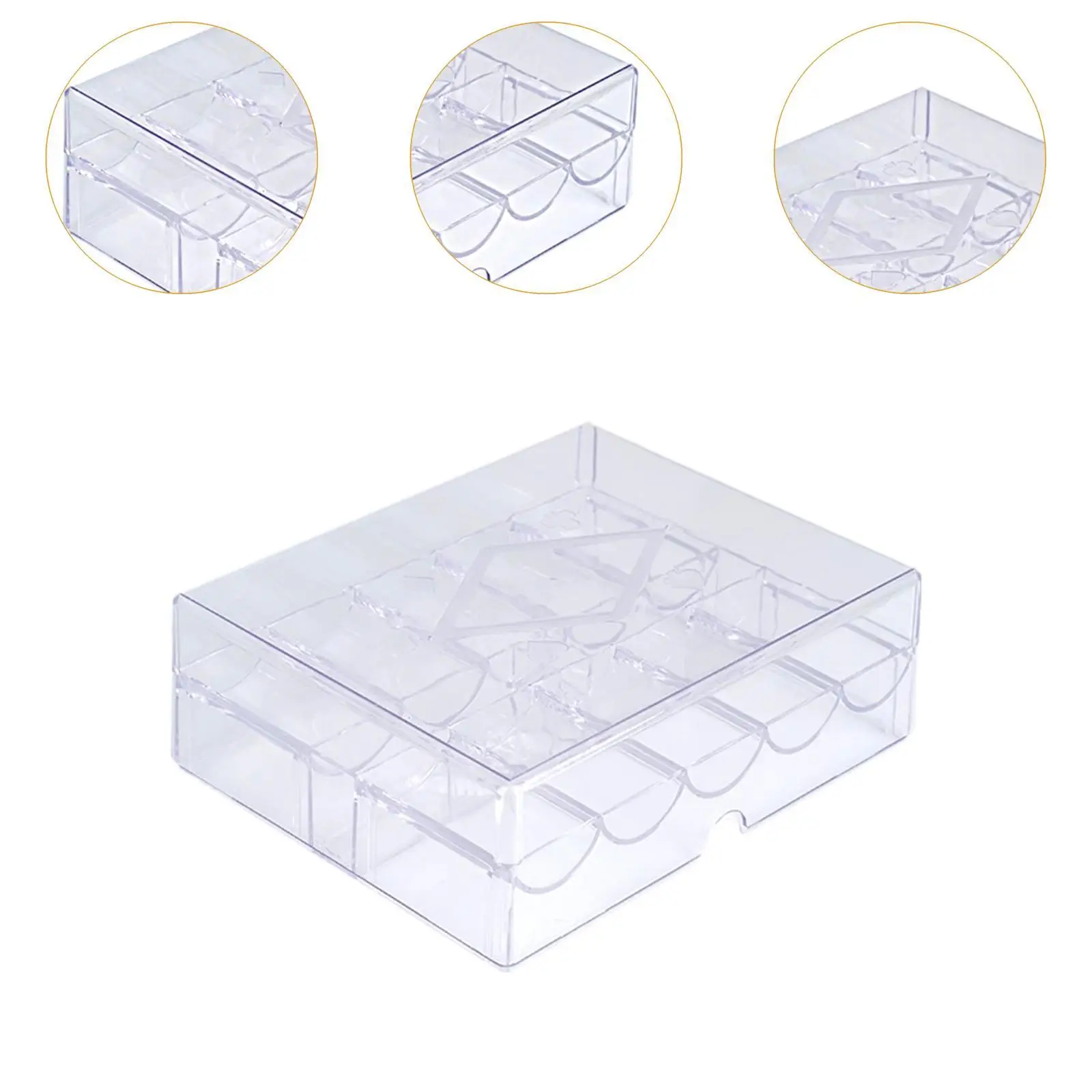 حافظة رقاقة شفافة من الأكريليك، منظم خفيف الوزن يحمل 200 شريحة لملحقات ألعاب حفلات الطاولة #5