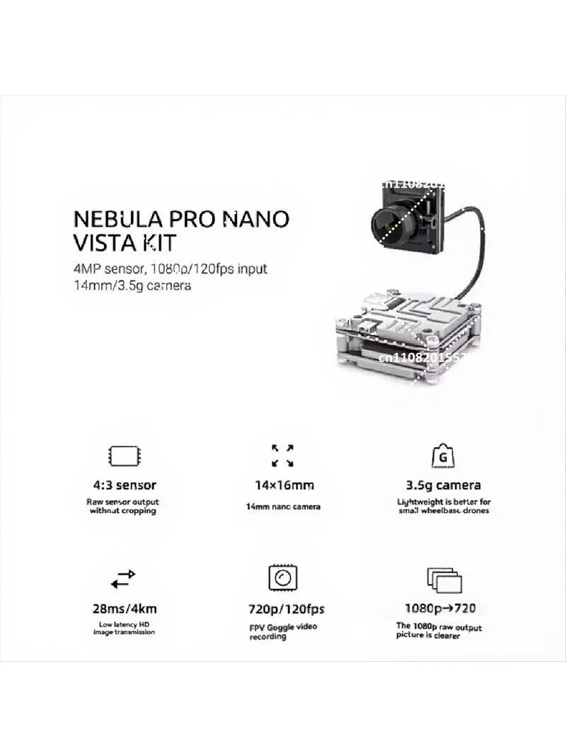 Y60A FPV HD Camera System for Kit - 720p 120fps, 14MM Lens for RC FPV Drone Goggles