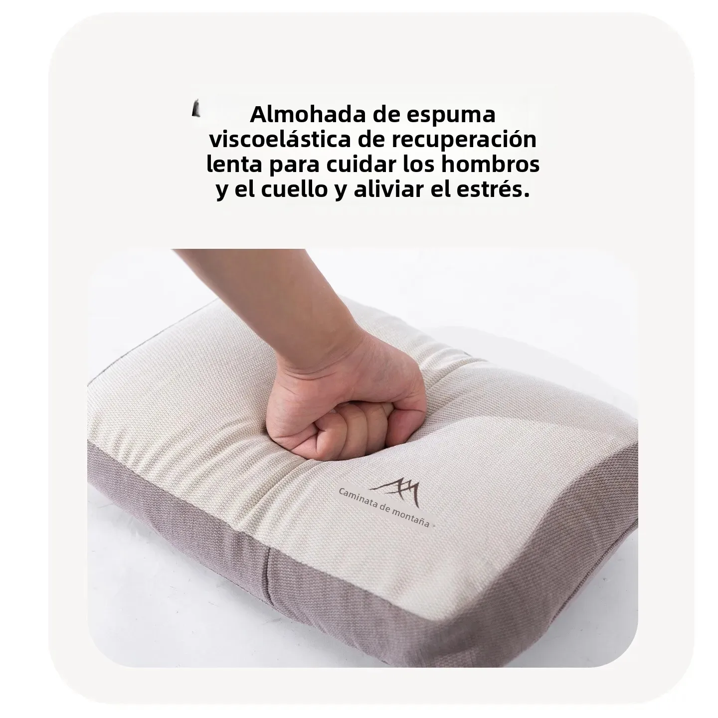 Almohada de Espuma Viscoelástica Mountainhiker, Material de Algodón para Acampar, Equipo para Dormir al Aire Libre, Almacenamiento Conveniente para la Pausa del Almuerzo