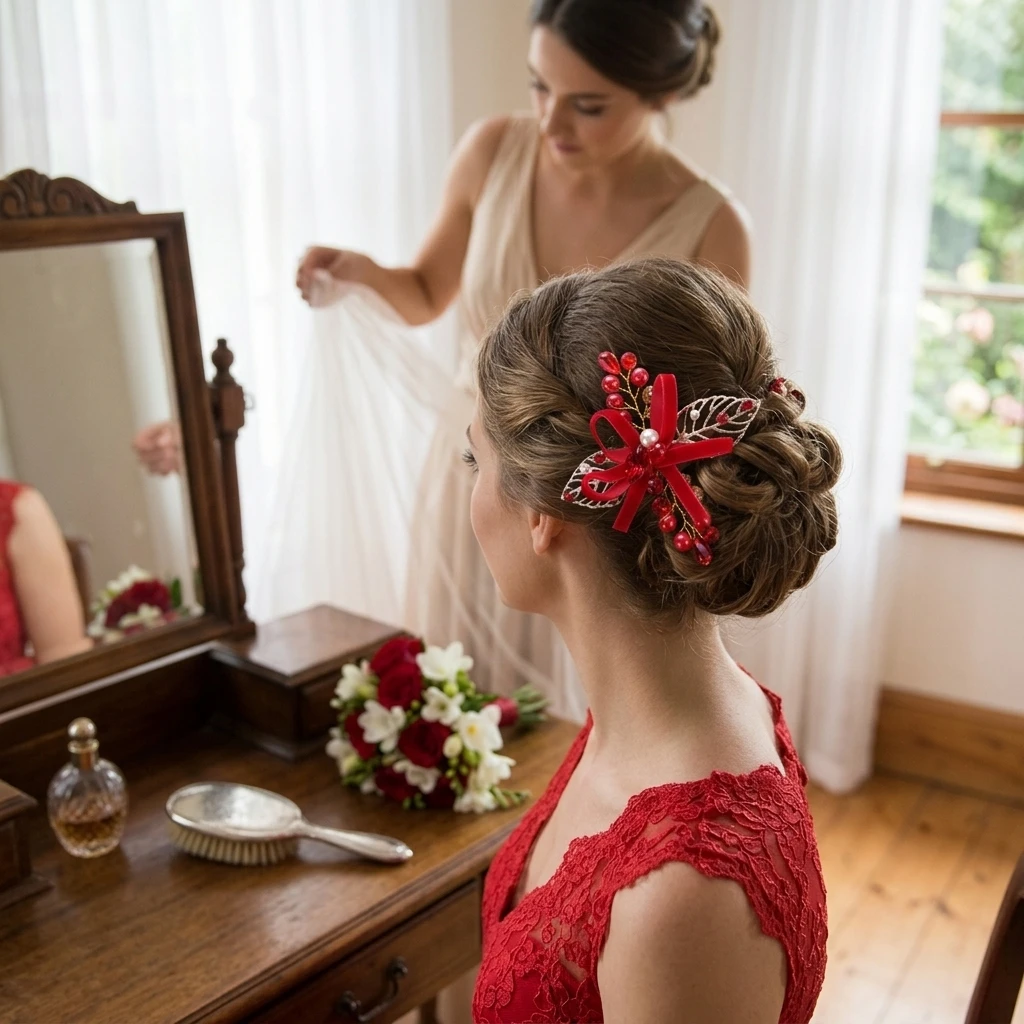 Women'S Red Formal Wear - 1pc Red Bow Hair Clip Elegant