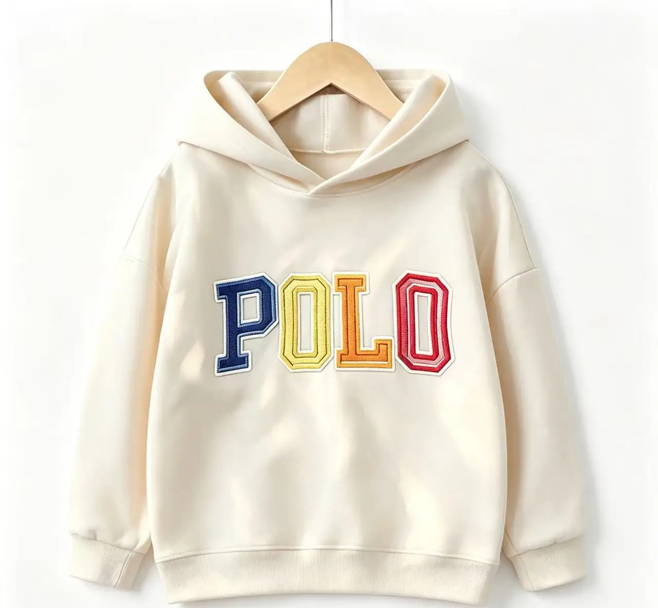 Children's 2-Piece Sportswear Set: Colorful Printed Polo-Style Hoodie & Joggers — Casual Autumn/Winter Hooded Athletic Set for B