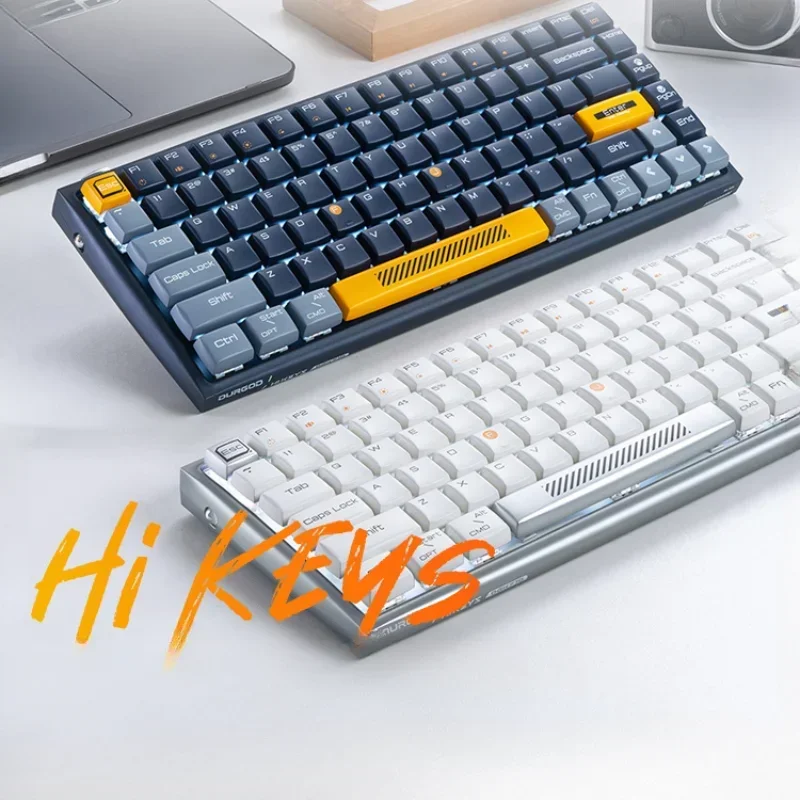 DURGOD Hi Keys Mechanical Keyboard 84Key Wireless Bluetooth Gasket Portable Custom Girl Office Gaming Keyboard for PC Laptop