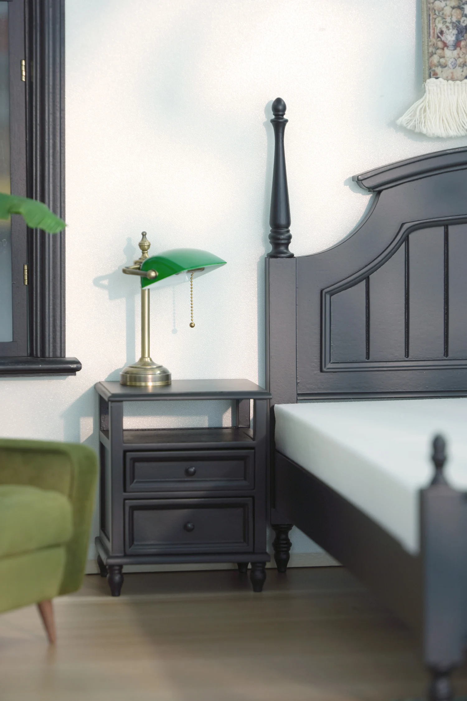 1/6 bjd ob11 ミニチュアドールハウス家具ミニモデル無垢材ベッドサイドテーブル