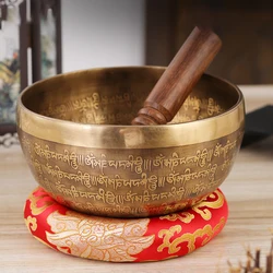 Nepal Brass Tibetan Bowl Handmade Yoga Meditation Bowl Mindfulness Tibetan Singing Bowls Music Therapy Musical Instruments Gifts