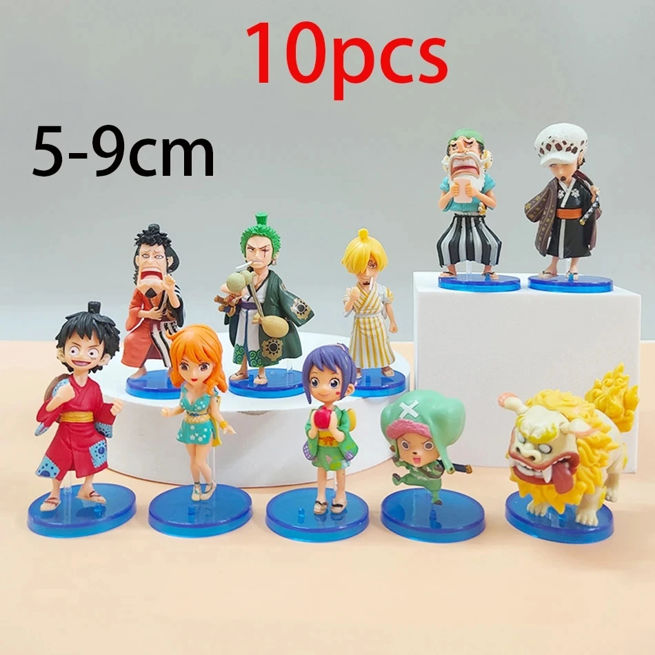 

Hot 10Pcs/set One Piece Anime Figure Luffy Sanji Nami Zoro Chopper Frank Robin PVC Action Figure Model Children Dolls Gift Toys