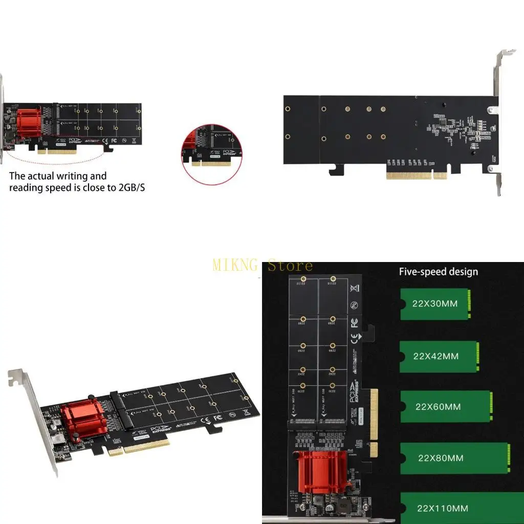 PCI-E 3.1 Uitbreidingskaart Adapter Ondersteuning 2 x voor M.2 (voor M voor sleutel) NVME SSD verkoop