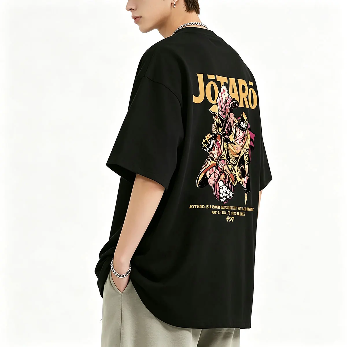 Japanese Anime Jojo Bizarre Adventure Graphic T-shirt Manga Jotaro Kujo Print T Shirt Men Women Cotton Vintage Trend T-shirts