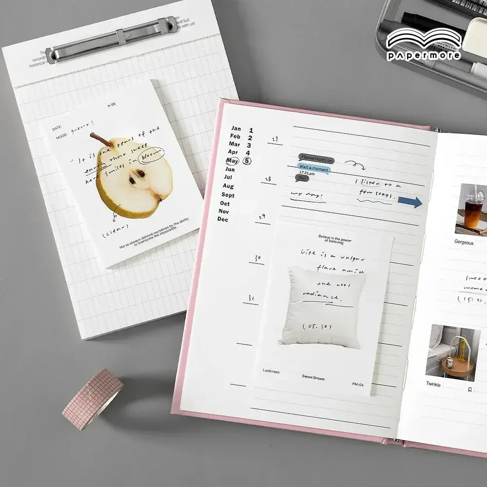 30pcs Fluffy Daily Series Notes Simple Ins Style Check-in Planner Student Notes Message Paper