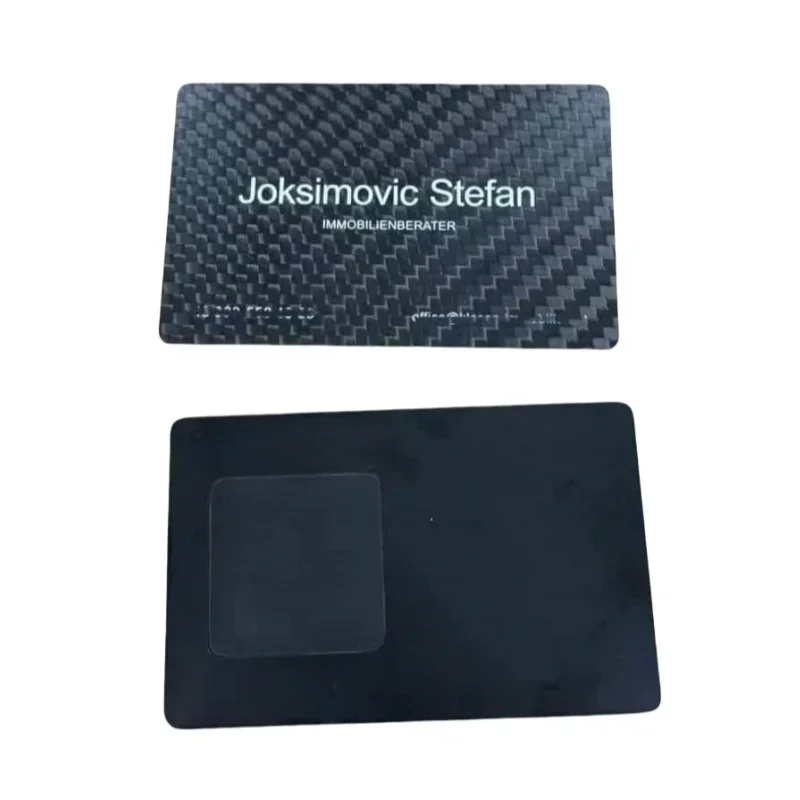 

Custom Logo CR80 NFC 216 Chip Carbon Fiber Business Metal Card