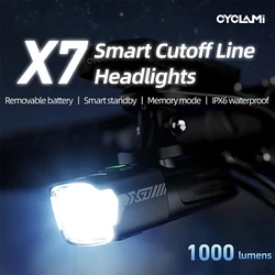 CYCLAMI Light Smart Headlights USB Rechargeable Road Mountain Bike Smart Headlights 1000 lumens Long Life Time