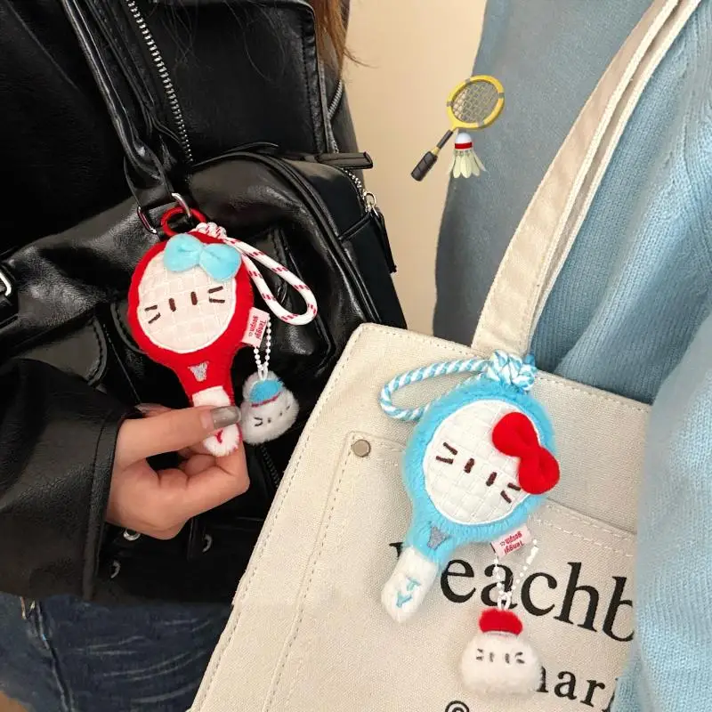 [JT] 1Pc Kawaii Badminton Racket Pluche Sleutelhanger Cartoon Gevulde Pop Rugzak Decoratie Accessoires Vriend Verjaardagscadeau