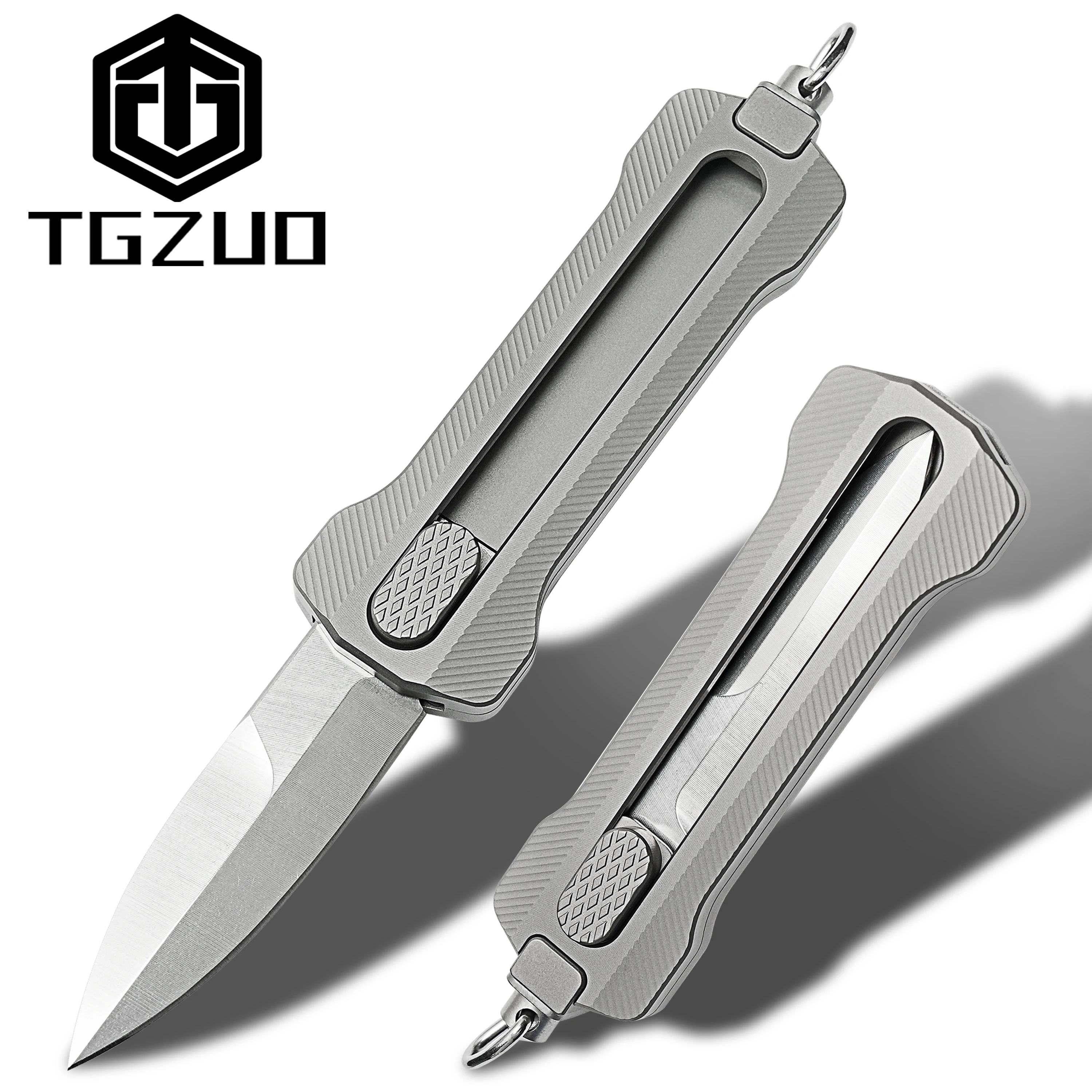 Folding Pocket Knife D2 Steel Blade Titanium Alloy Utility Knife For Easy Carrying Outdoor Hiking Knife Camping Tools Mini EDC