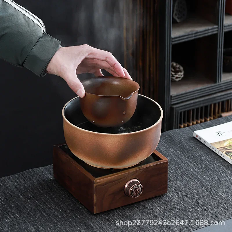 DSA enclosure tea brewer Ancient coarse pottery brewing tea stove Combined brewing teapot brewing tea bowl set Electric