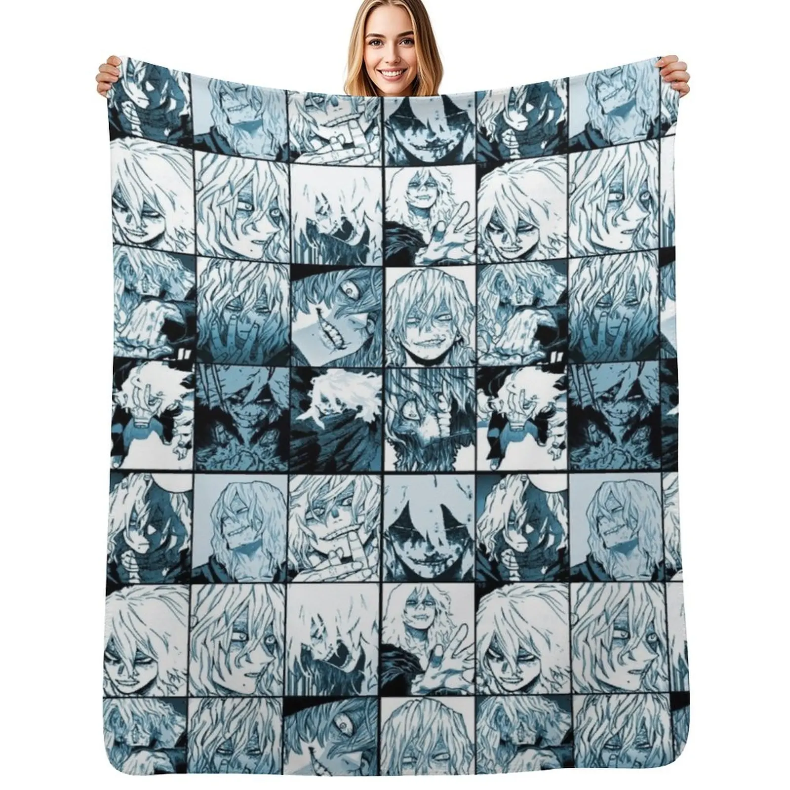 

Shiga raki MHA collage 2 Throw Blanket Stylish Decor Blanket Gift for Friends Roommate