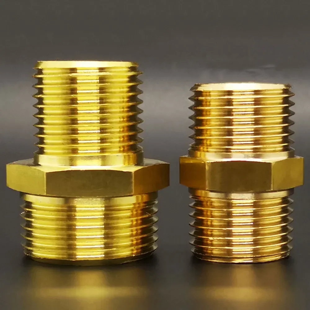 황동 파이프 헥스 니플 피팅 퀵 커플러 어댑터 1/4 3/4 1 BSP 수컷-수컷 나사 연장 물 오일 가스 연결기