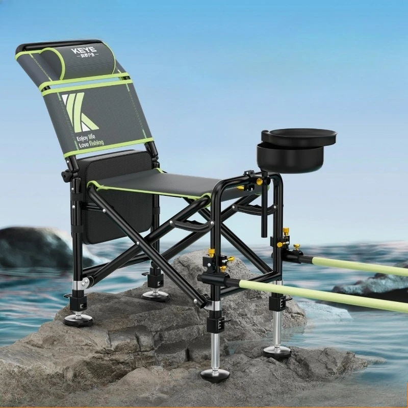 New Fishing Chair, All-Terrain Stepless Adjustable Knight Seat, Foldable Portable Multifunctional Platform Fishing Chair