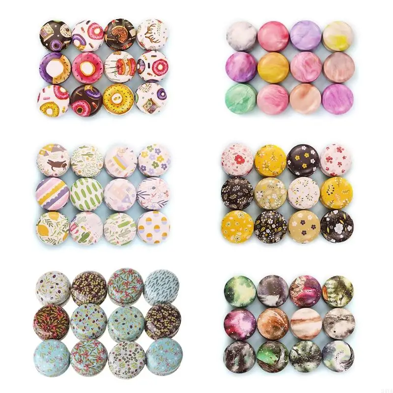 

34YA Round Tinplate Storage Box with Lid Herb Powder Cosmetic for Case
