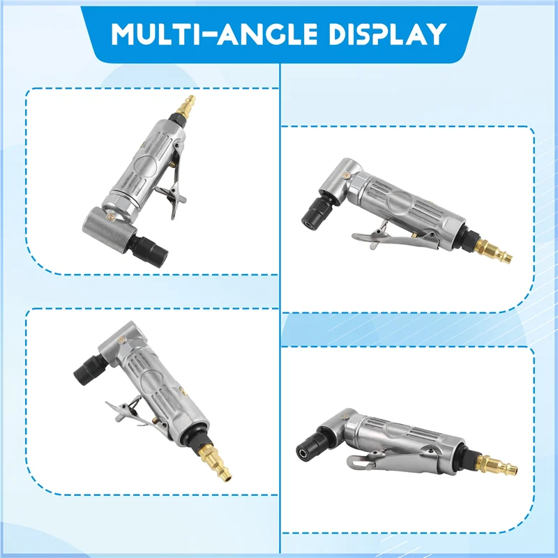 

ABGR-1/4 Inch Air Angle Die Grinder 90 Degree Pneumatic Grinding Machine Cut Off Polisher Mill Engraving Tools Set With Spanner