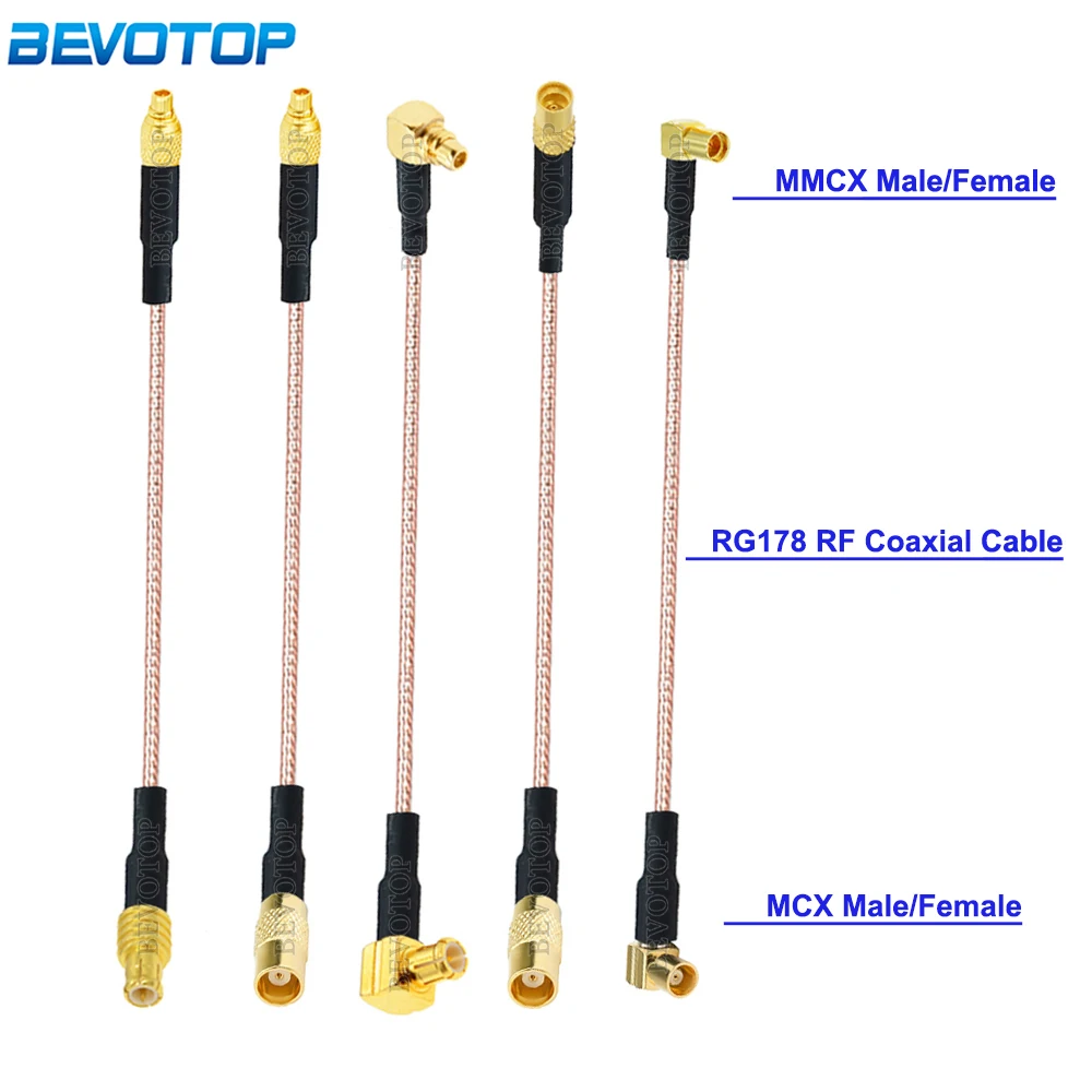 1PCS MCX to MMCX RG178 Cable MCX Male / Female to MMCX Male / Female Connector RG-178 RF Coaxial Cable Extension Jumper Cord