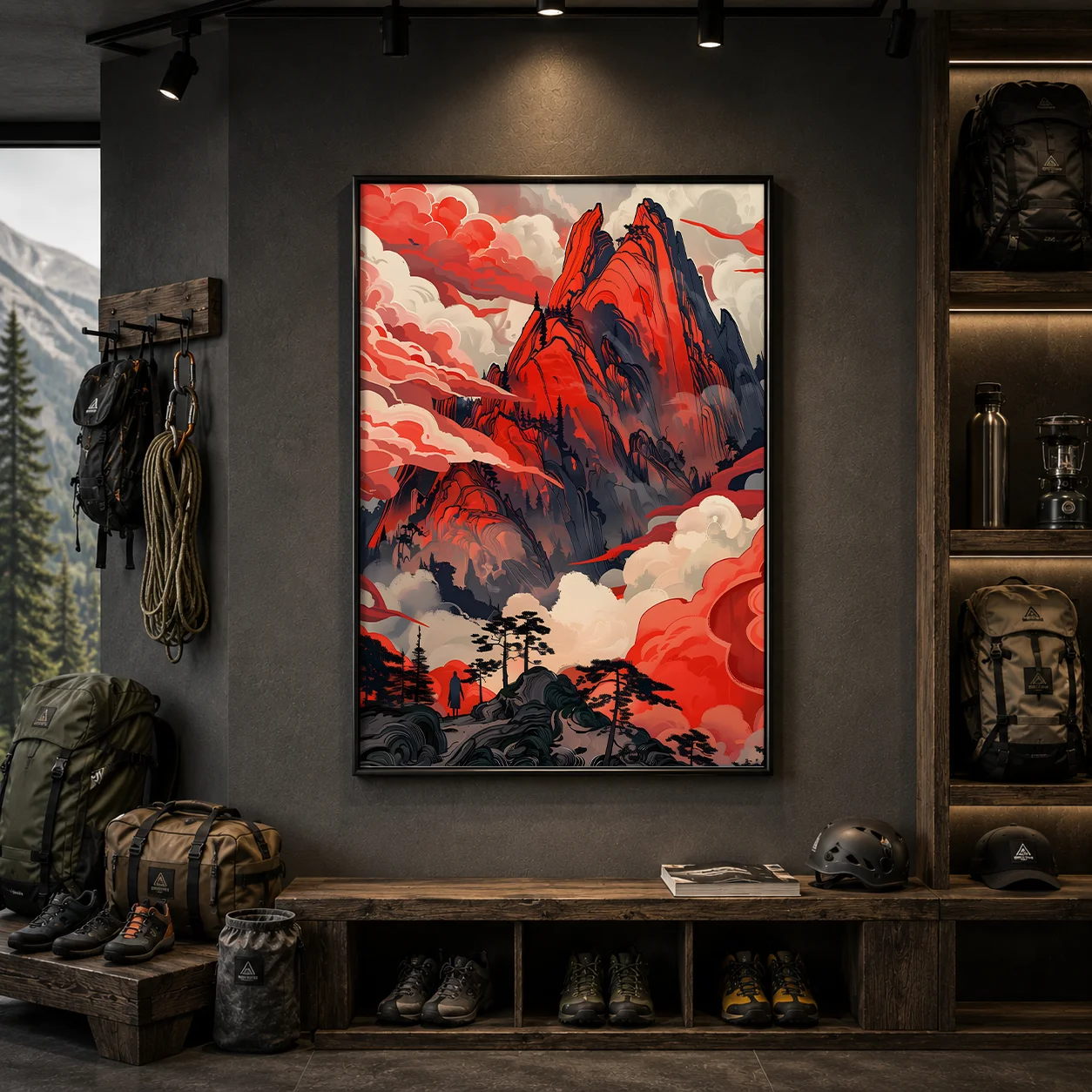 Landscape Wall Art Mountain Canvas Painting Modern Style Poster Prints for Living Room Wall Decor