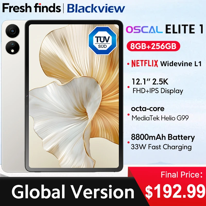 Blackview Oscal ELITE 1 Tablet 12.1 inch 2.5K Display MTK Helio G99 Widevine L1 8800mAh Battery 33W Fast Charging Android Pad PC