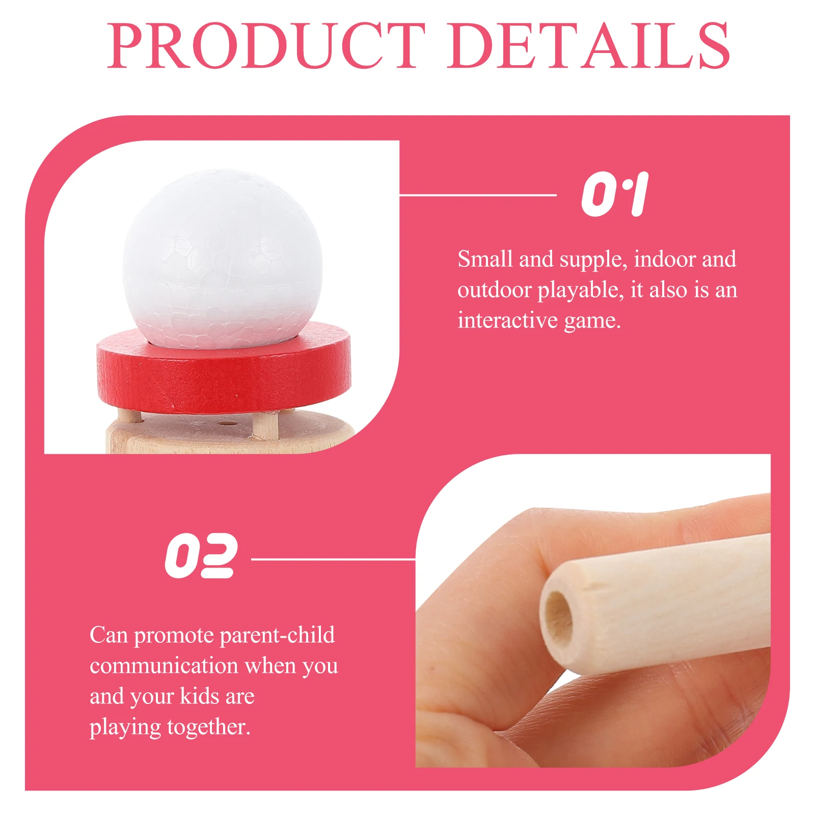 

1 set 1 Set Of Wooden Floating Blowing Ball Bright Breath Exercise Playthings Educational Cognitive Development Games